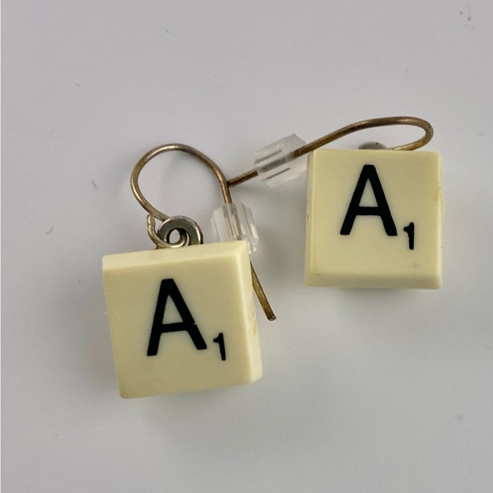 Scrabble pieces A Earrings.